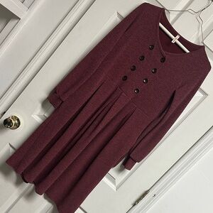 Orange Creek Burgundy Long Sleeve Dress